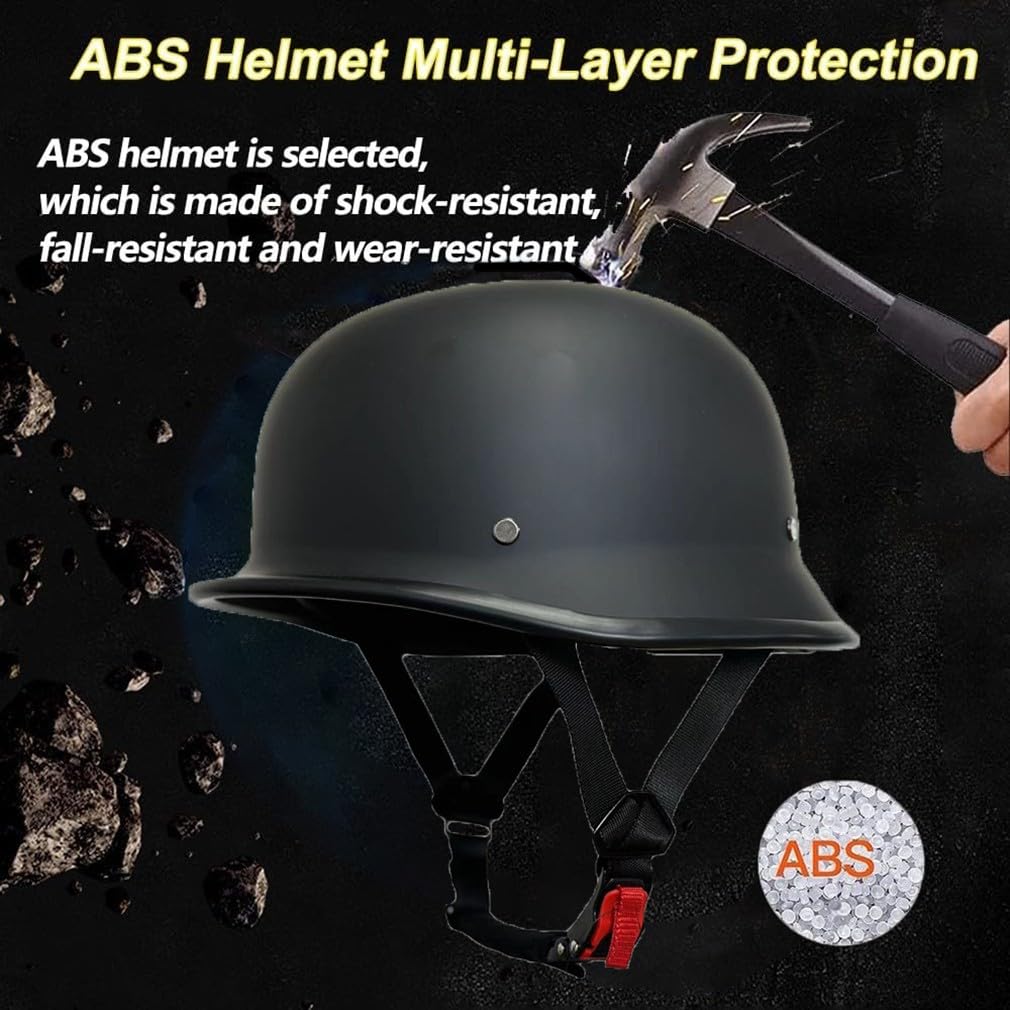 Halbschalenhelm Motorrad Halbhelme Mit Maske und Brille ECE Zertifiziert Motorradhelm Open Face Helm Schnellschnalle Weiche Kinnstütze Unisex/M~4XL 57~68CM