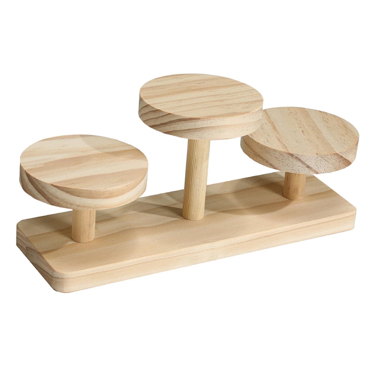 Juego de 3 elevadores de exhibición de madera para joyas, figuras, gafas, estilo B, estilo B