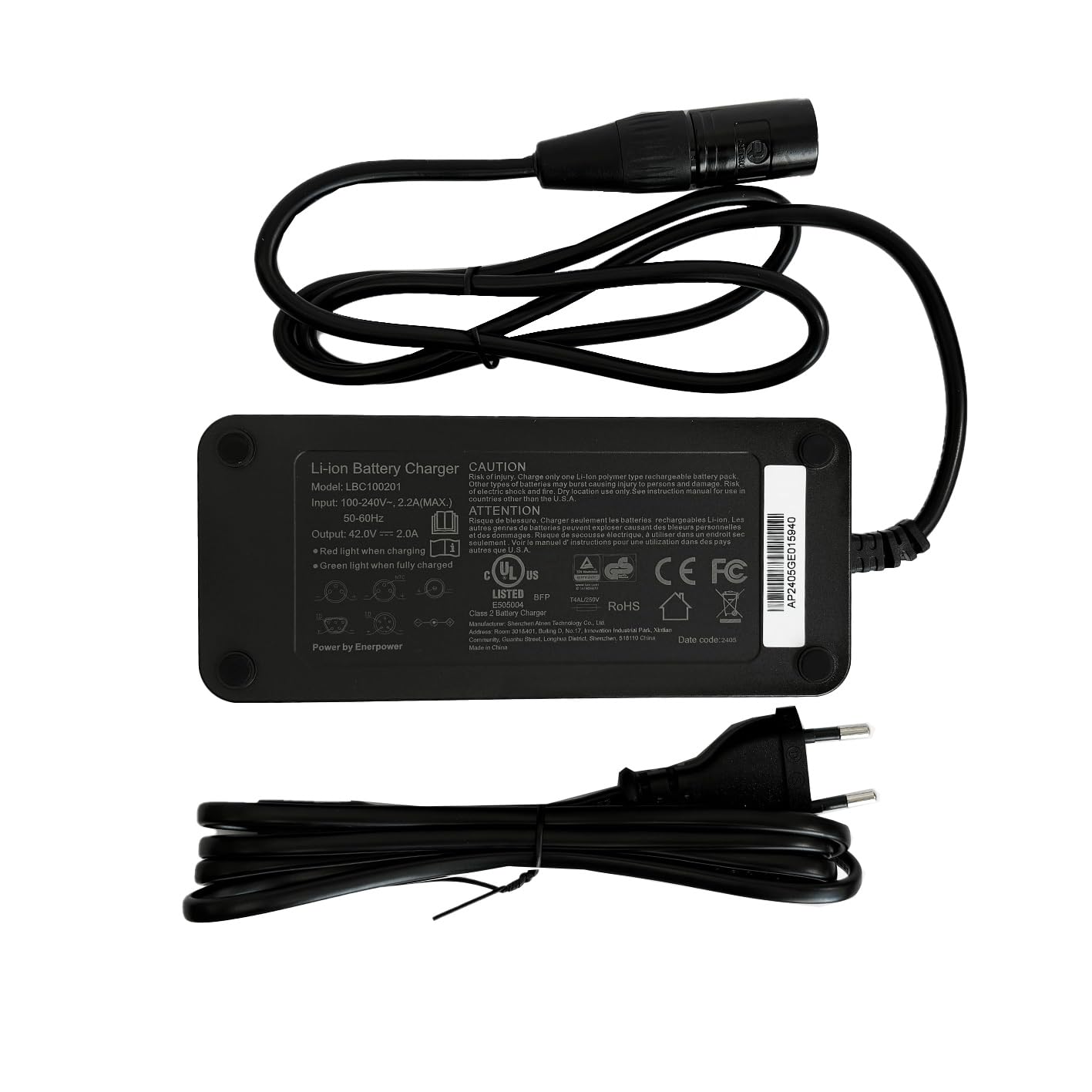 Enerpower Ladegerät 36V 2A 85W XLR-5 für Winora, Victoria, Pegasus, Hercules und Raleigh mit TranzX System