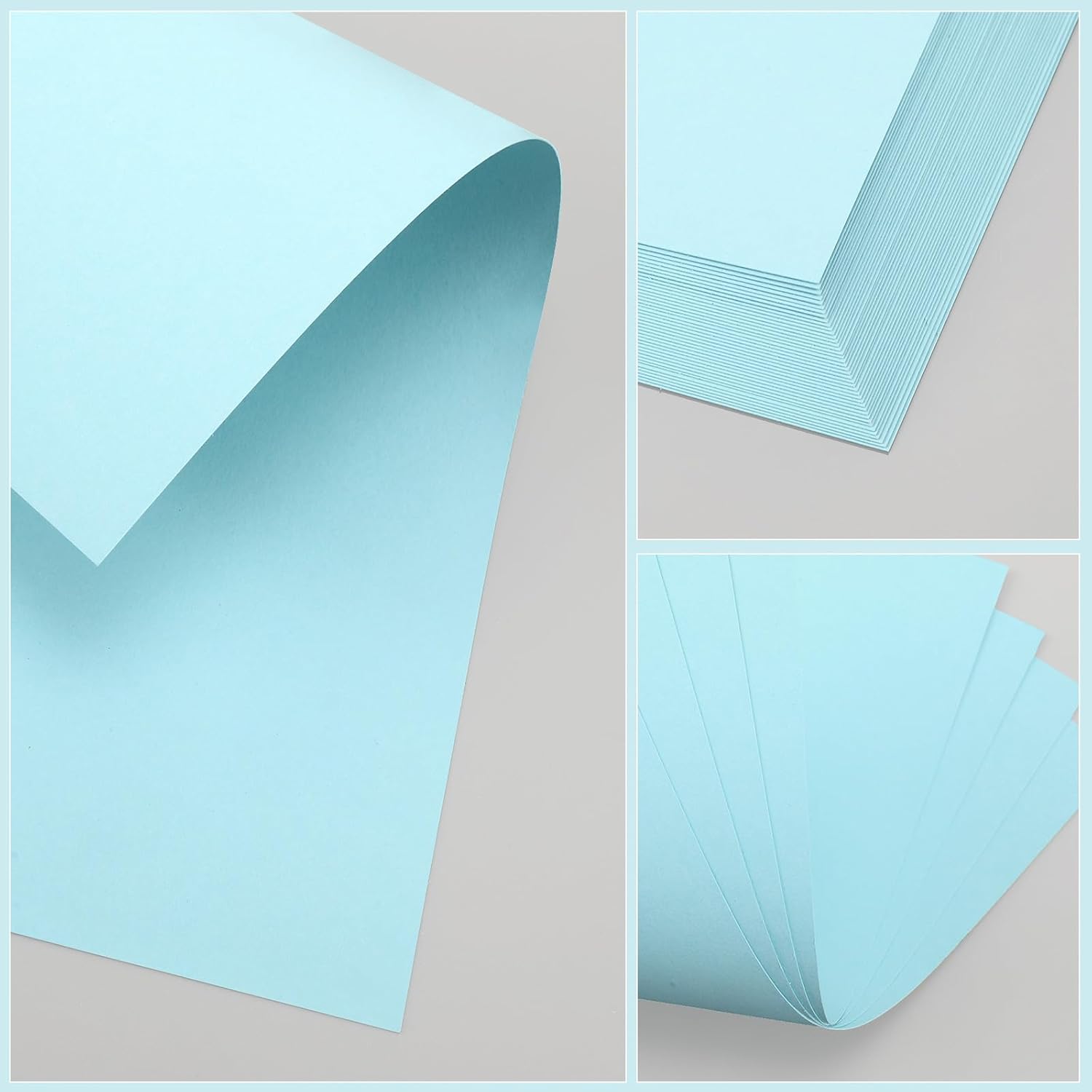 Fainne 150 Sheets Light Blue Pastel Card Stock Paper 250 Gsm Cover Medium Weight Cardstock 8.5 x 11 Inch Paper for Crafts, Coloring, Announcements, Printing at School, Office, Home