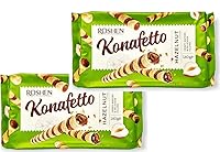 Vista 11 de Roshen Rollos de oblea crujientes y sabrosos "Konafetto" con relleno de crema de vainilla, 4.94 oz/140 gramos paquete de 3