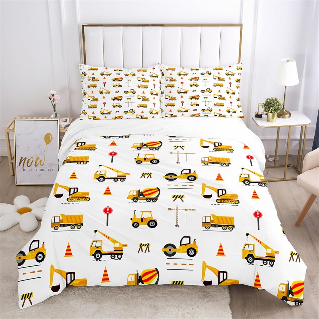 Infantil Juegos de Cama 3D Dibujos Animados Coches Tren Excavadora Impresiones Fundas nórdicas para Niños Niñas Adolescentes Funda de edredón (Estilo 4,220x240 cm - Cama 150 cm)