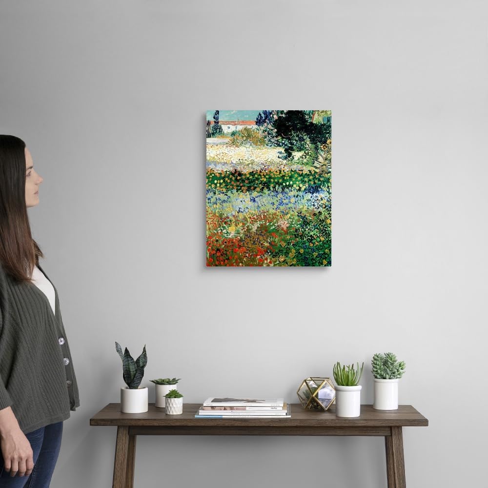 CANVAS ON DEMAND Garden in Bloom, Arles, 1888 Canvas Wall Art Print by Vincent (1853-1890) Van Gogh, Impressionism, Home Decor, Summer Floral, Artwork,16" x20in