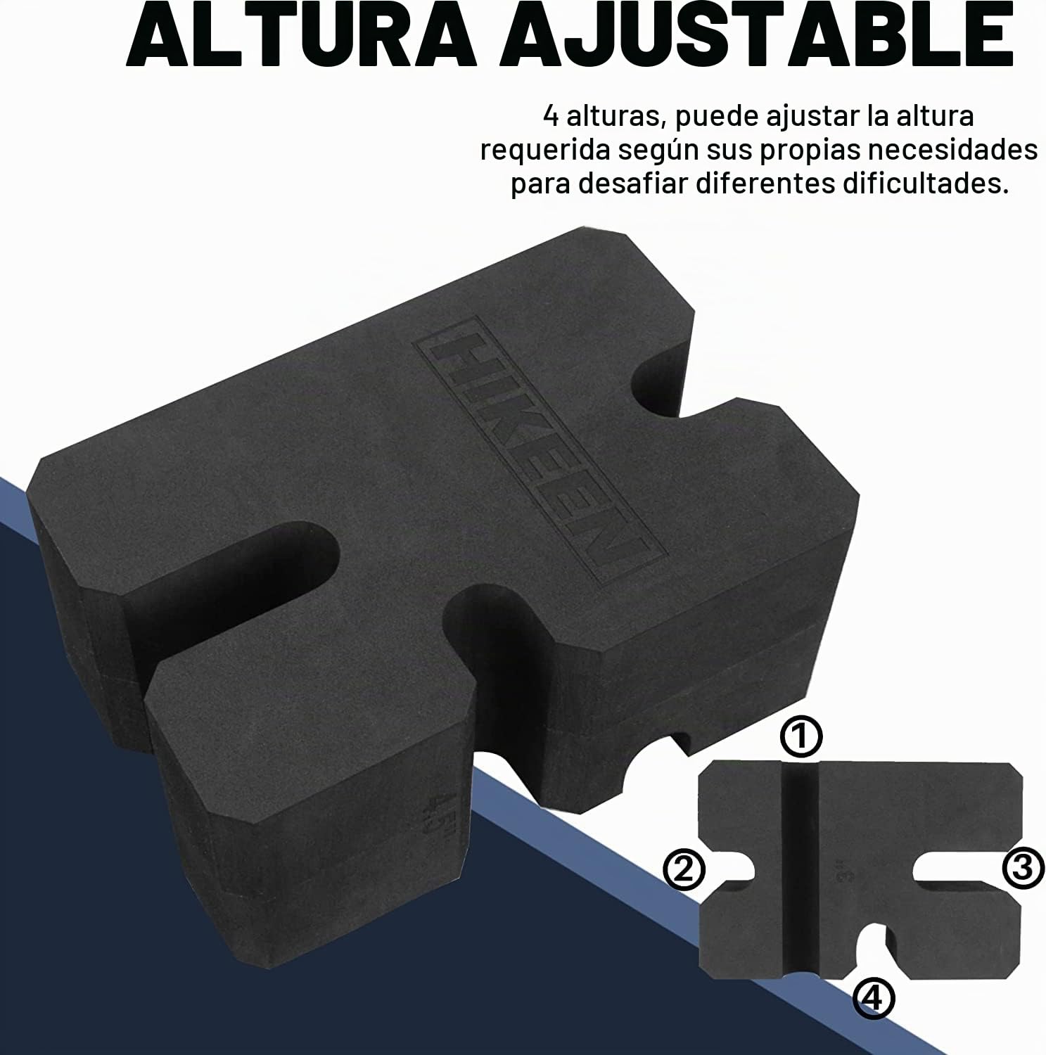 BOOSTEADY Bloque de Banco Bloque de Press de Banca con 4 Ranuras de Profundidades para Entrenamiento con Pesas Fitness de Alta Densidad, Negro
