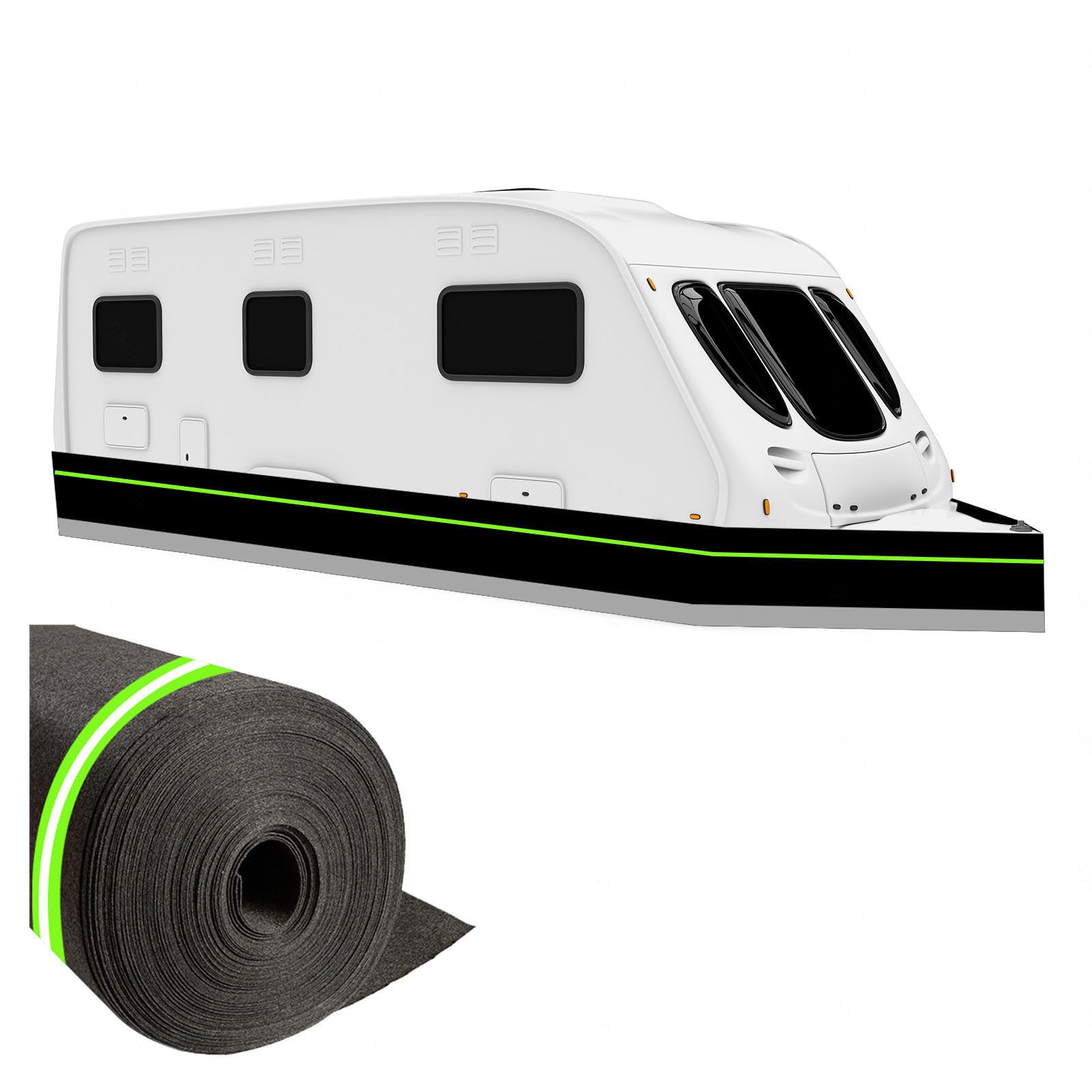 Faldón para caravana de fácil instalación para invierno, 0,8 m de altura, reforzado y con mayor grosor para una mejor organización del espacio de almacenamiento en la caravana (36 m/118 pies).