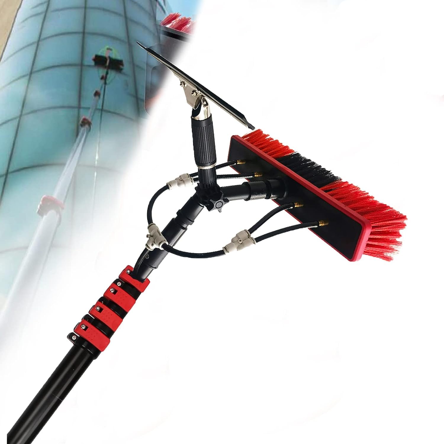 Aioneer Water Fed Telescopic Brush 3.6-11M Window Cleaning Equipment Telescopic Cleaning Brush Window Cleaning Kit Extendable Window Cleaning Solar Panel Conservatory Roof High W-20ft/6m