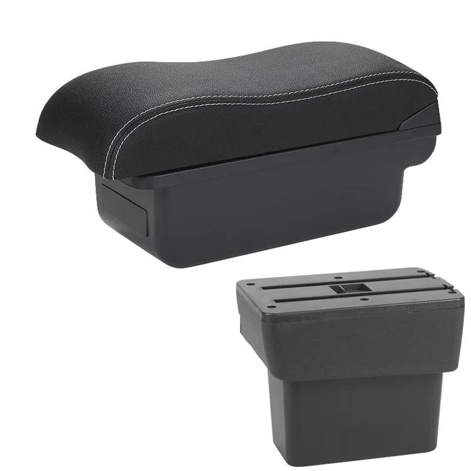 NOHEEU Car Accessories Armrest Box Central Storage Dedicated Interior Retrofit For Note 2016-2022(C3 Black white NOUSB)