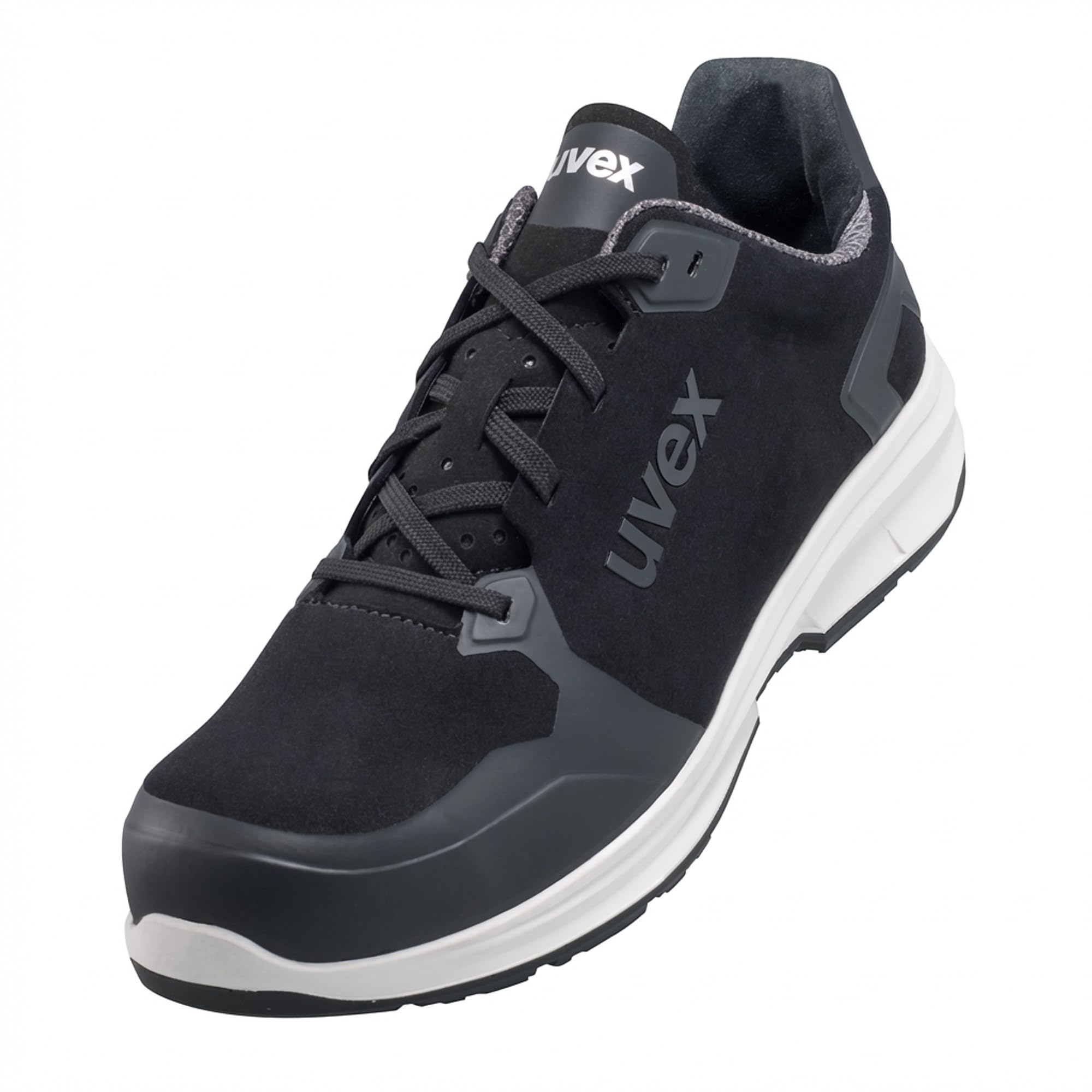 Uvex 1 Sport - Chaussures de Travail pour Hommes S3 SRC ESD - Baskets Légères de Sécurité avec Embout - Velours - Noir
