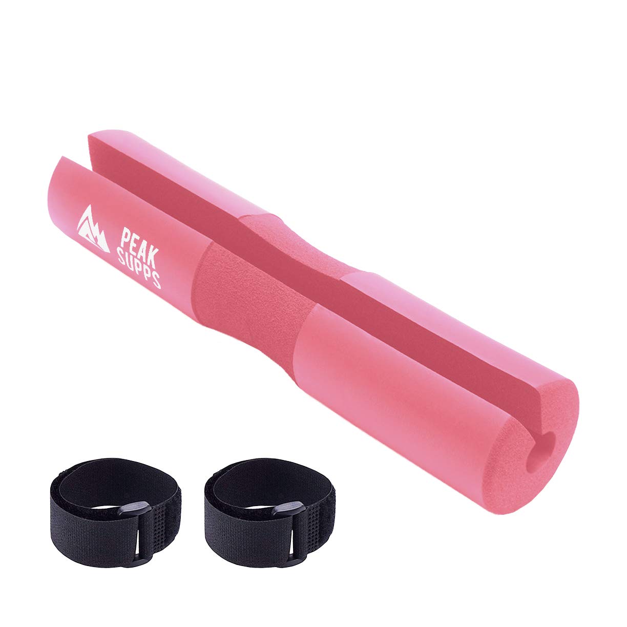 Barbell Squat Pad Peak Supps - (Fits Olympic Bars, Fastening Straps Included) (Pink)