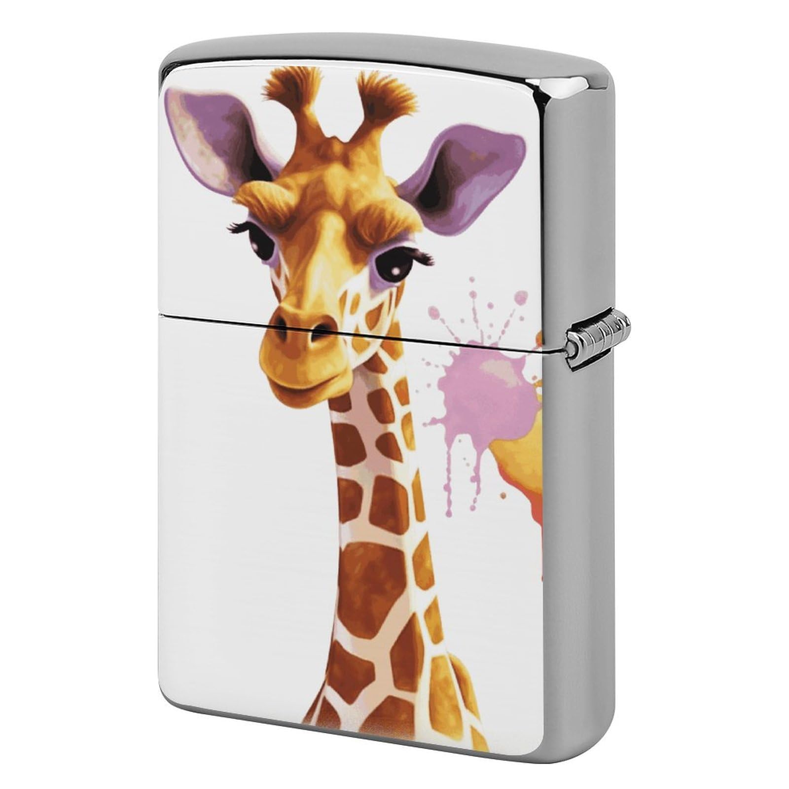 Étui à briquet classique orné d'une girafe, protège-briquet rigide homme