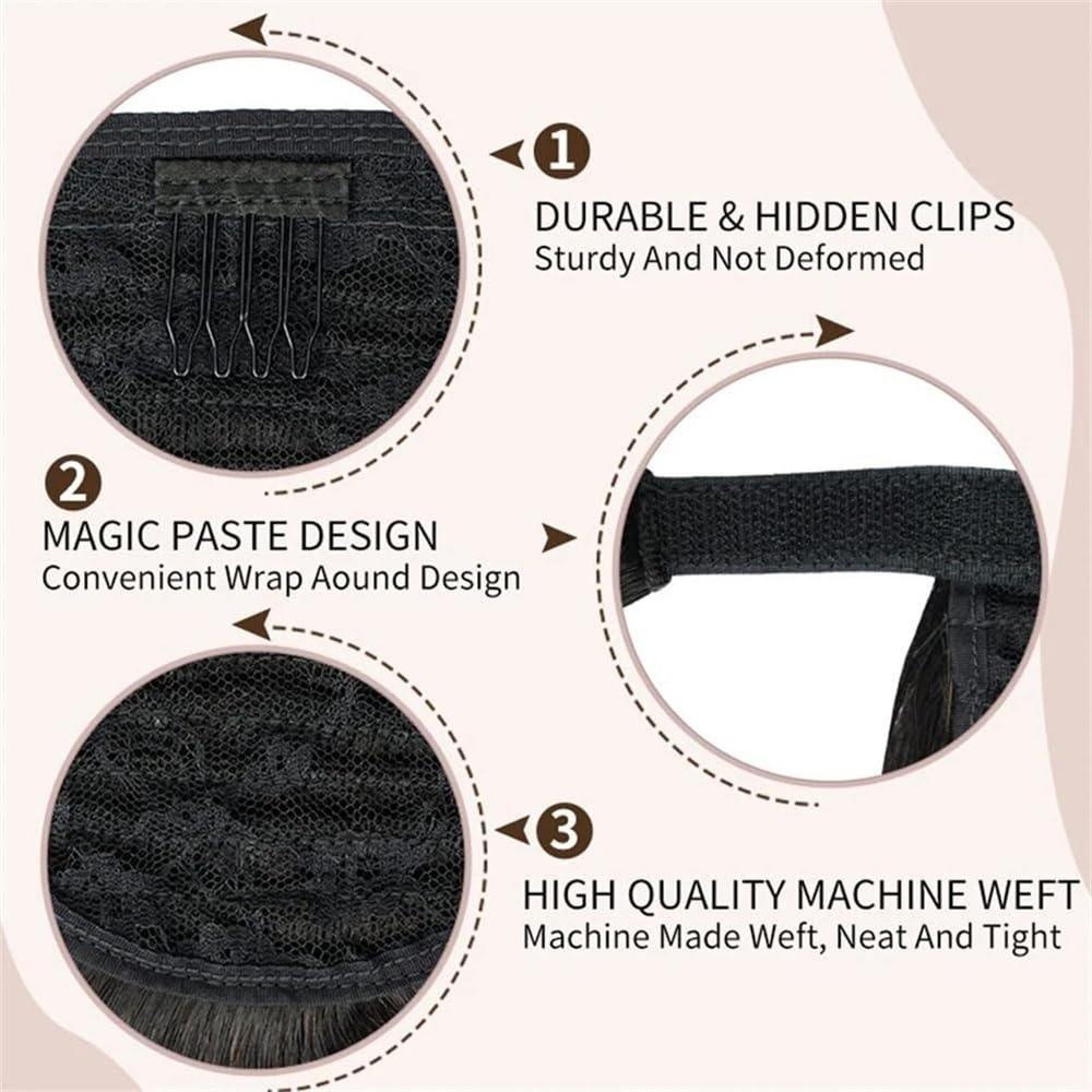 Koński ogon Przedłużanie włosów Afro w kręcone kucyki, 8-24" Clip-in Remy Human Hair(24inch 110g)