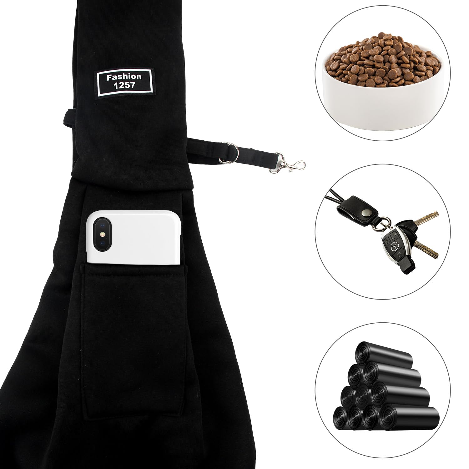 DBALL Bolso Perro Pequeño y Gato Bolso para Perros Pequeños 16.5lb Un Hombro Negro Mochila Perro Pequeño para Uso en Exteriores para Perros y Gatos Pequeños