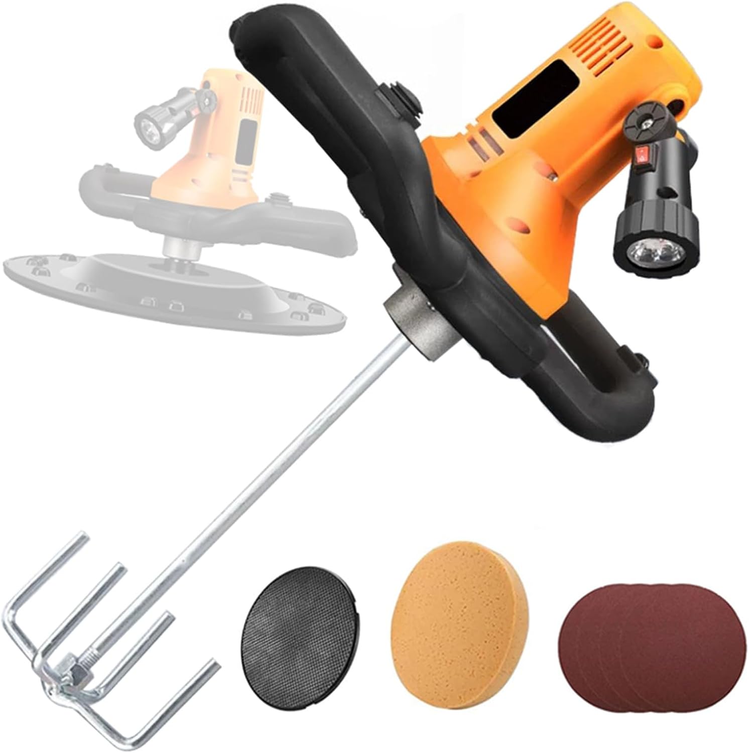 Cordless Electric Trowel for Concrete Cement Mortar Plastering,Electric Wall Smoothing Machine 2880w Wall Smoothing Machine with LED Light, 6 Speed Regulation Cement Mortar Trowel Plastering