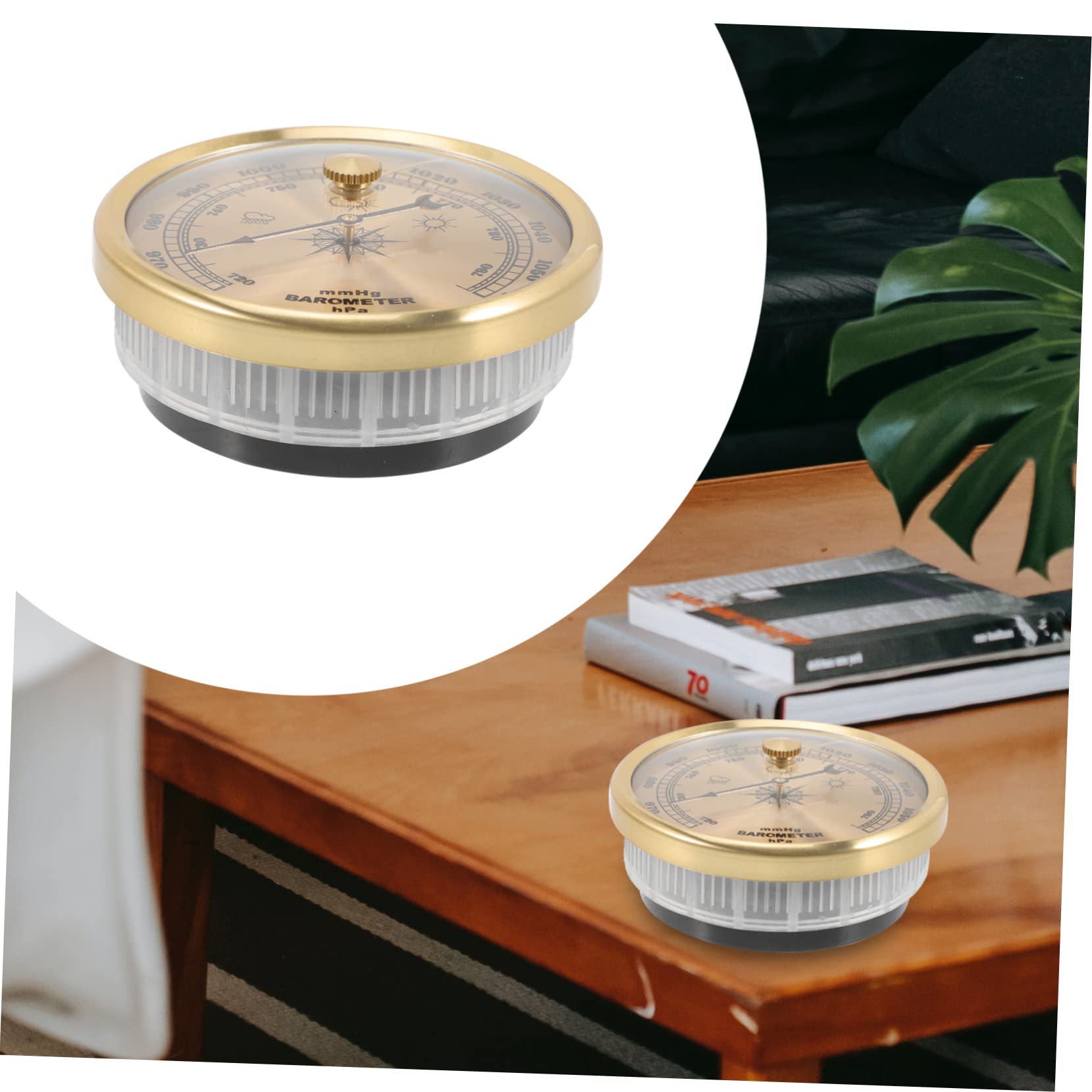 YARNOW 3 Pièces Baromètre à Cadran Baromètre Météo Intérieur Pression Baromètre Anéroïde Réglable Hygromètre Humidité Intérieure Outil De Mesure Du Baromètre Table De Mesure Métal Mural