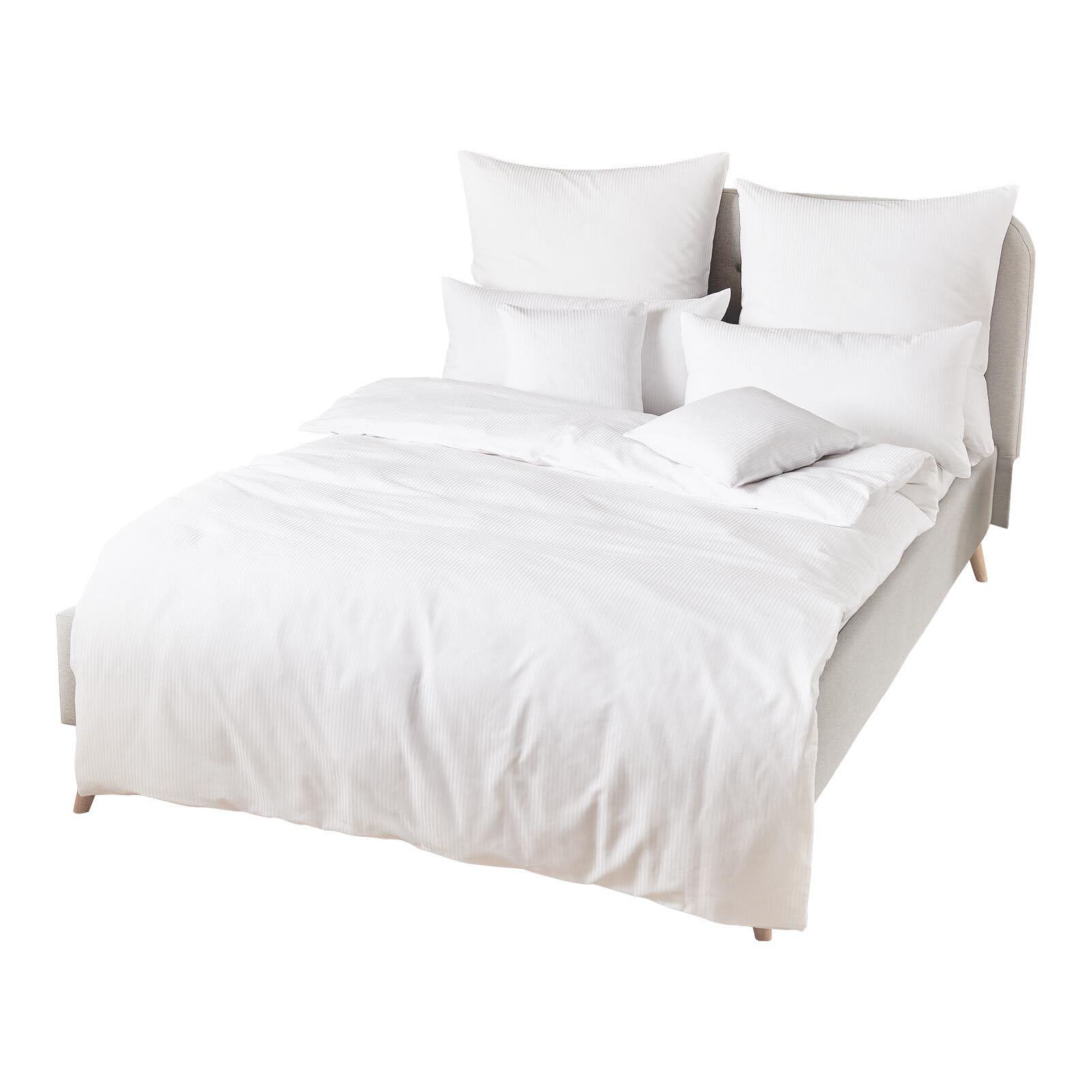 Traumschlaf Hotelbettwäsche koch- und chlorfest aus 100% Baumwolle - Mako-Satin, weiß - 135x200 cm + 40x80 cm