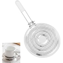 8 Inch Stainless Steel Double Heat Diffuser, Flame Guard Simmer Plate for Gas Electric Stove, Even Heat Distribution Induction Cooktop Adapter, Cool-Touch Handle Food Warmer for Moka Pot, Coffee