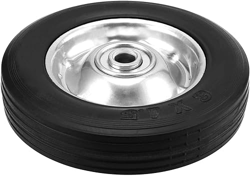 Miniatura 5 de Paquete de 6 ruedas de goma sólida de 6 x 1.5 pulgadas, ruedas de repuesto para carritos de herramientas y carritos de jardín, capacidad de carga de