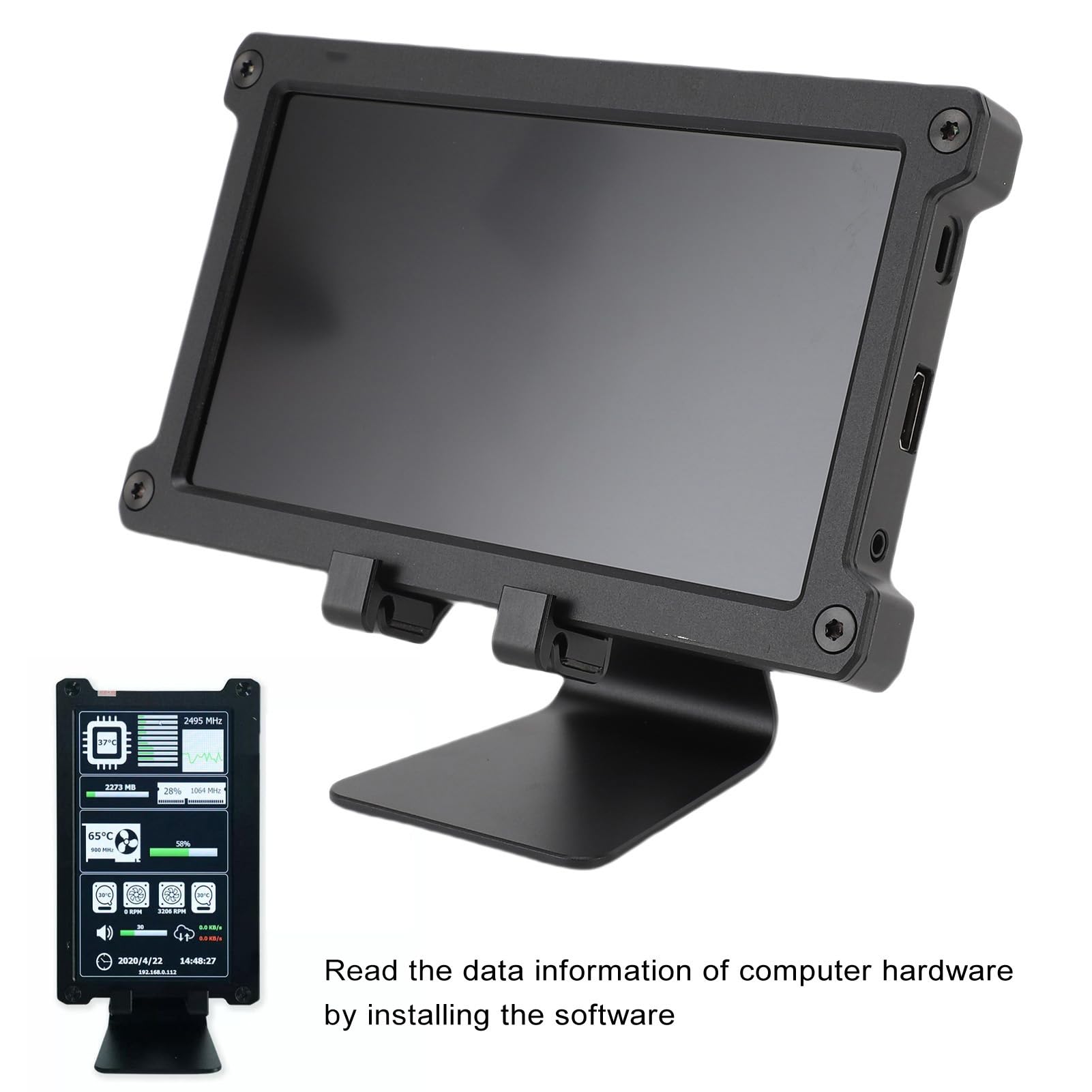 Bewinner Monitor Secondario da 7 Pollici per Computer, HDMI, Plug and Play, Display LCD Portatile, Schermo Rotabile per Giochi, Lavoro, produttività, Multitasking