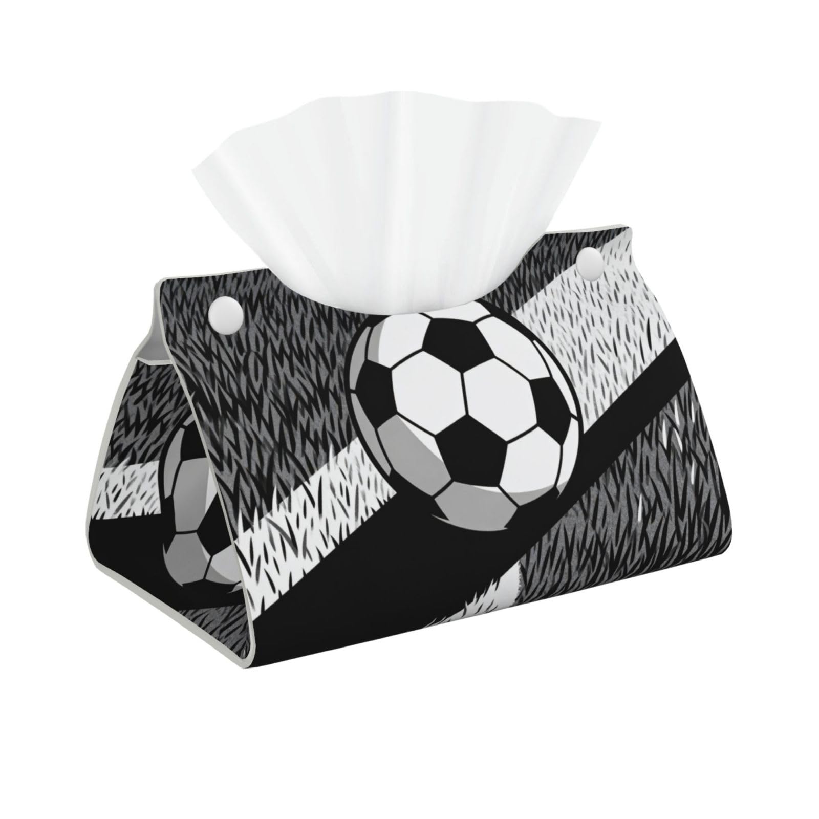 Ball Light Shadow Long Leather Tissue Box Cover-Waterproof PU Leather Tissue Holder for Bathroom, Decorative Rectangular Tissue Case