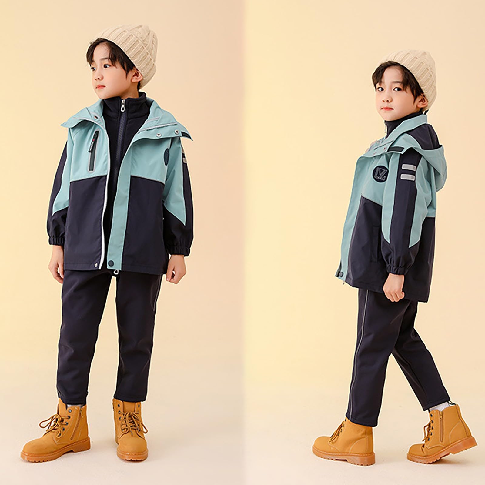 Little Child Big Kids Niños y niñas Conjunto de dos piezas de impermeabilización de manga larga y ropa de esquí a de nieve Rashers Chaleco Rojo Niño Vestir