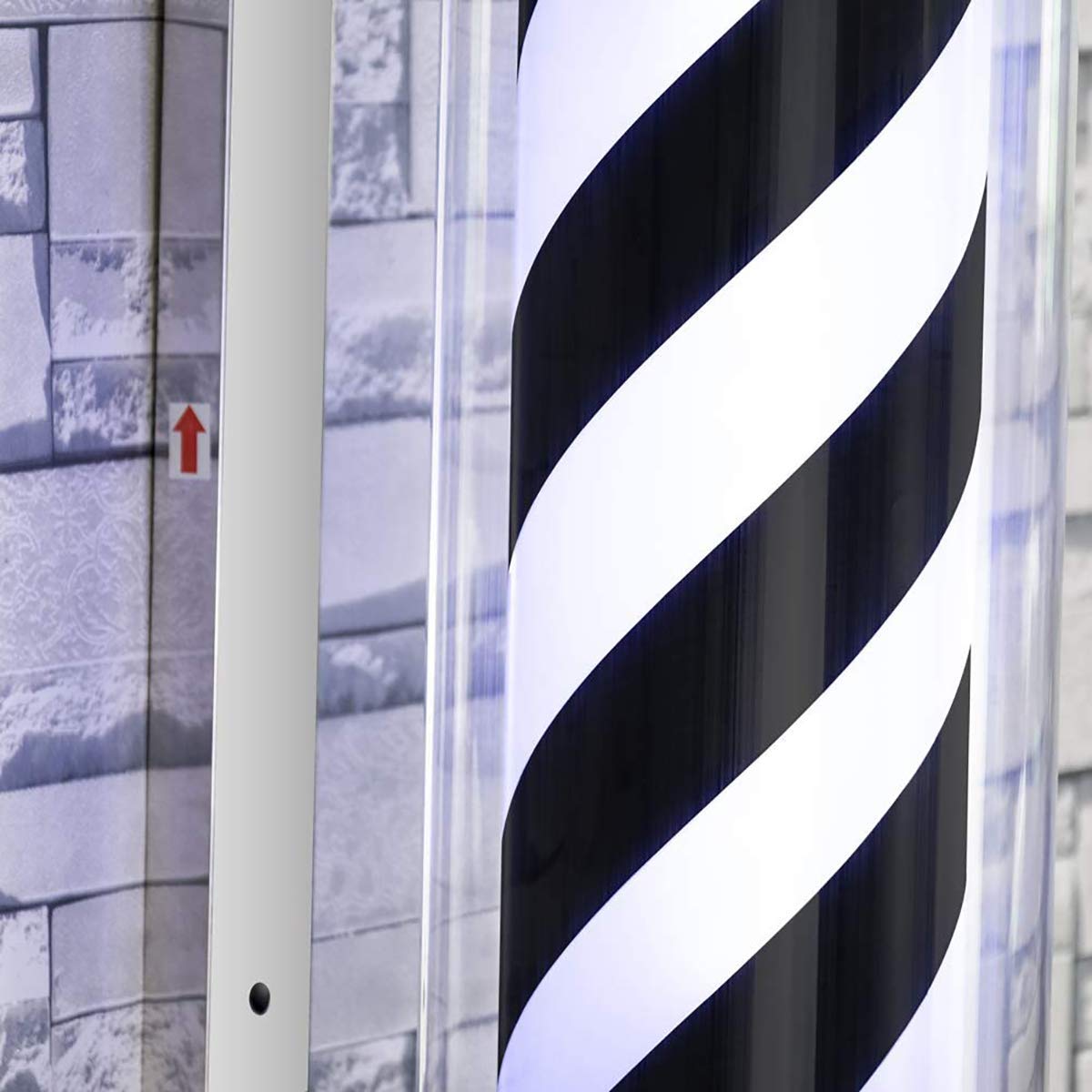 73CM LED Barber Pole 38CM Bianco Nero Rotante Strisce illuminanti Luce Impermeabile Parrucchiere Negozio Segno Lampada da Parete