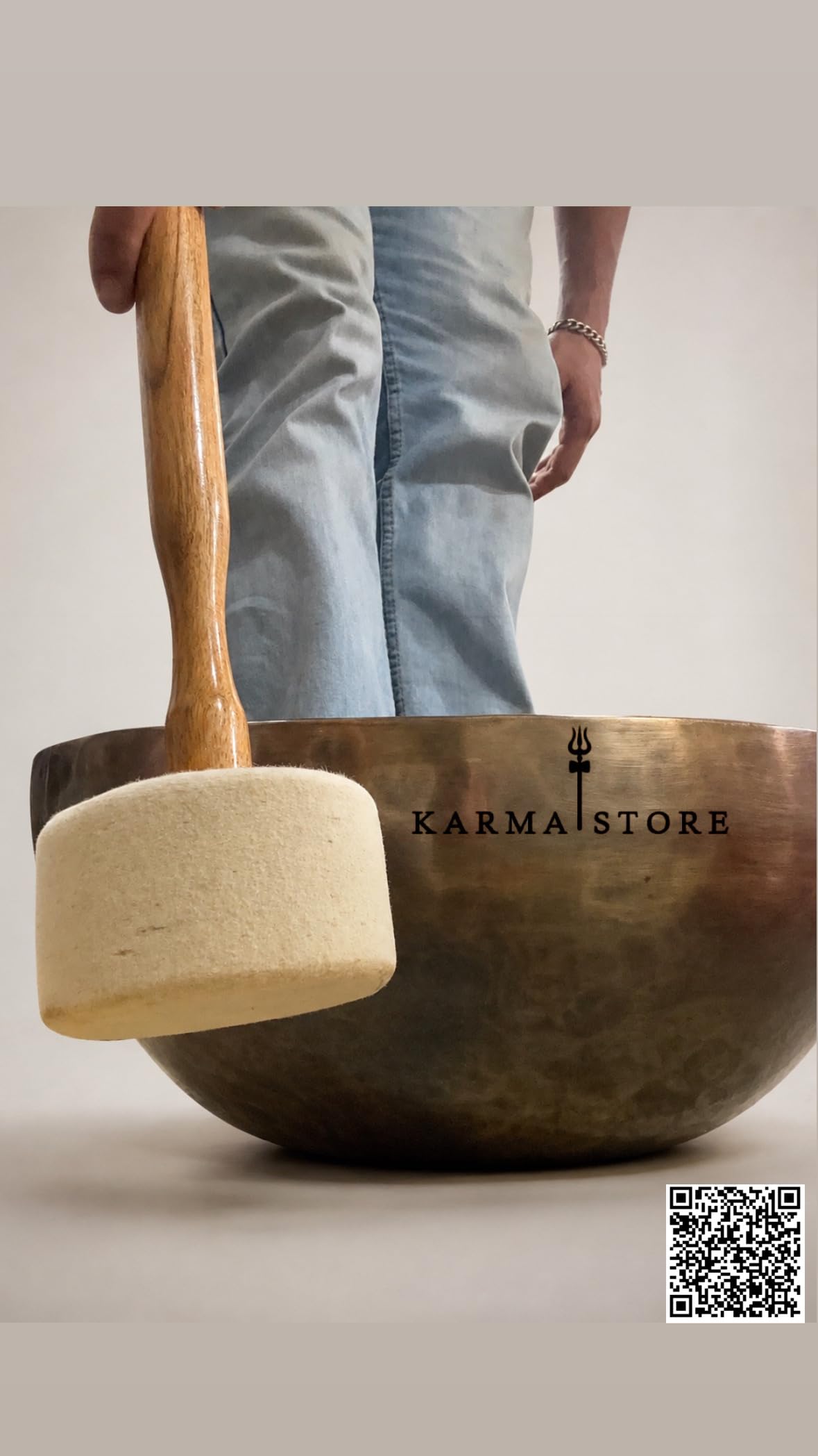 Grande set di campane tibetane fatte a mano, ciotola da meditazione martellata a mano per guarigione del suono, yoga, bilanciamento dei chakra, reiki e consapevolezza (53,3 cm)