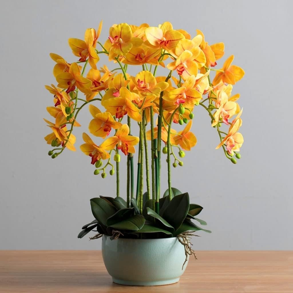 Sztuczny Kwiat Lateksowy Sztuczna Orchidea Z Ceramiczną Doniczką Sztuczne Kwiaty Phalaenopsis Sztuczne Kwiaty 56 Cm Sztuczne Orchidee Sztuczne Kwiaty