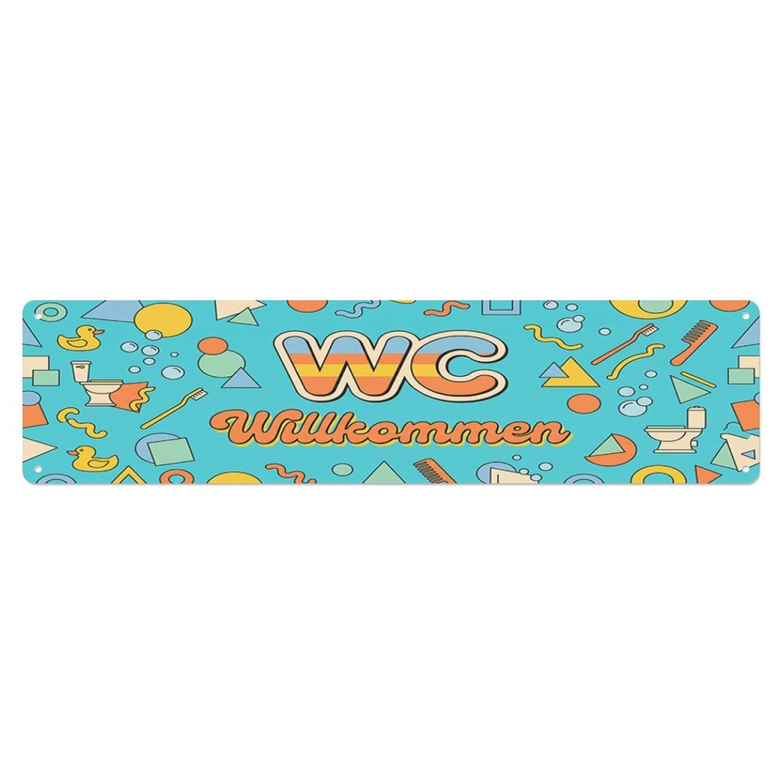 Retro Playful Home Toilet Toilet(WC) Door Metal Tin Skinny Sign Plaque Wall Decor for Cafe, Club Bar, Office, Home Garden Metal Poster 4x16Inch