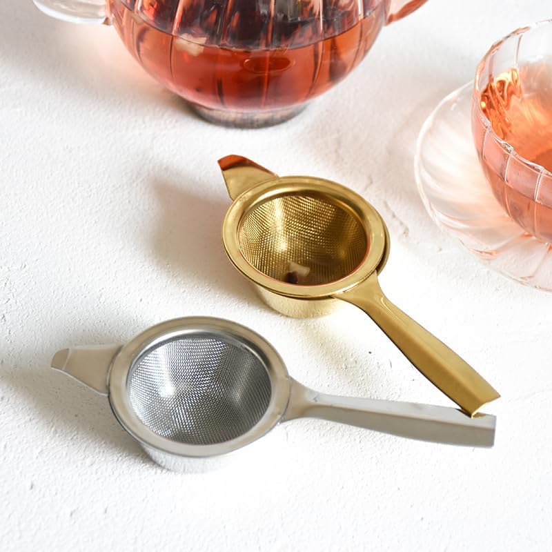 Miniatura 3 de Tamiz Mini Matcha de 2.2 pulgadas, acero inoxidable T304 de malla fina 30, colador de té, colador de cóctel con base (plateado)