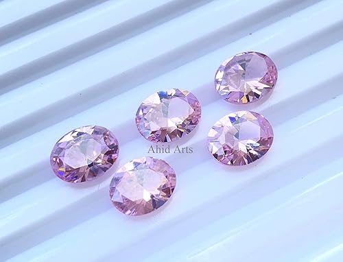 Miniatura 3 de 5 piezas de piedras preciosas sueltas facetadas de circón de Reino Unido para hacer joyas, forma ovalada, 0.315 x 0.394 in, Gema, Circonita.