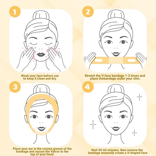 Miniatura 5 de Eliminador de doble barbilla, máscara de elevación de línea en V con correa de barbilla para doble barbilla para mujeres, levantamiento facial,