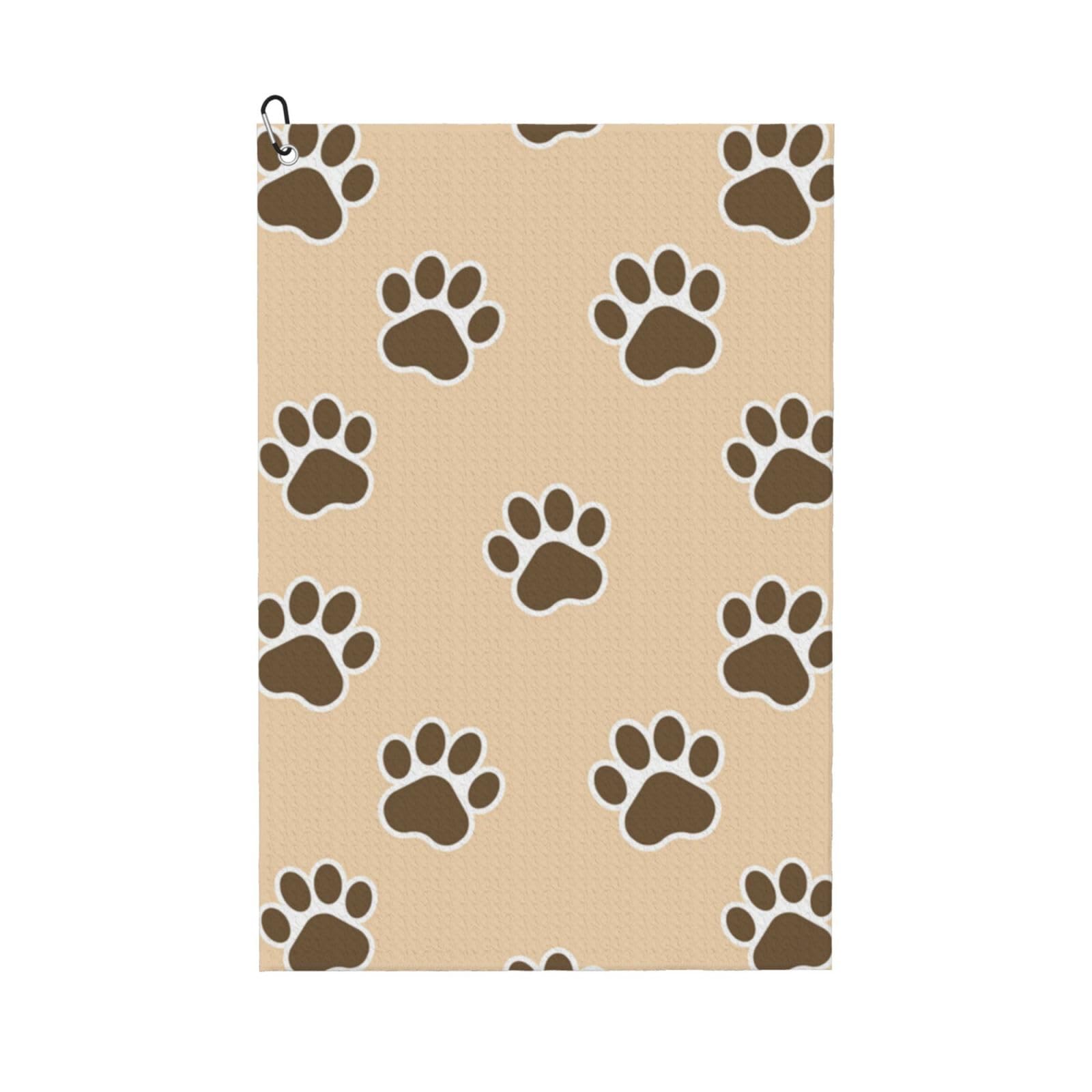 Hnnkloy Animals Dog Cat Footprints Paw Prints, 16x24 in Portable Waffle Golf Towels with Carabiner Clip for Golf Bag