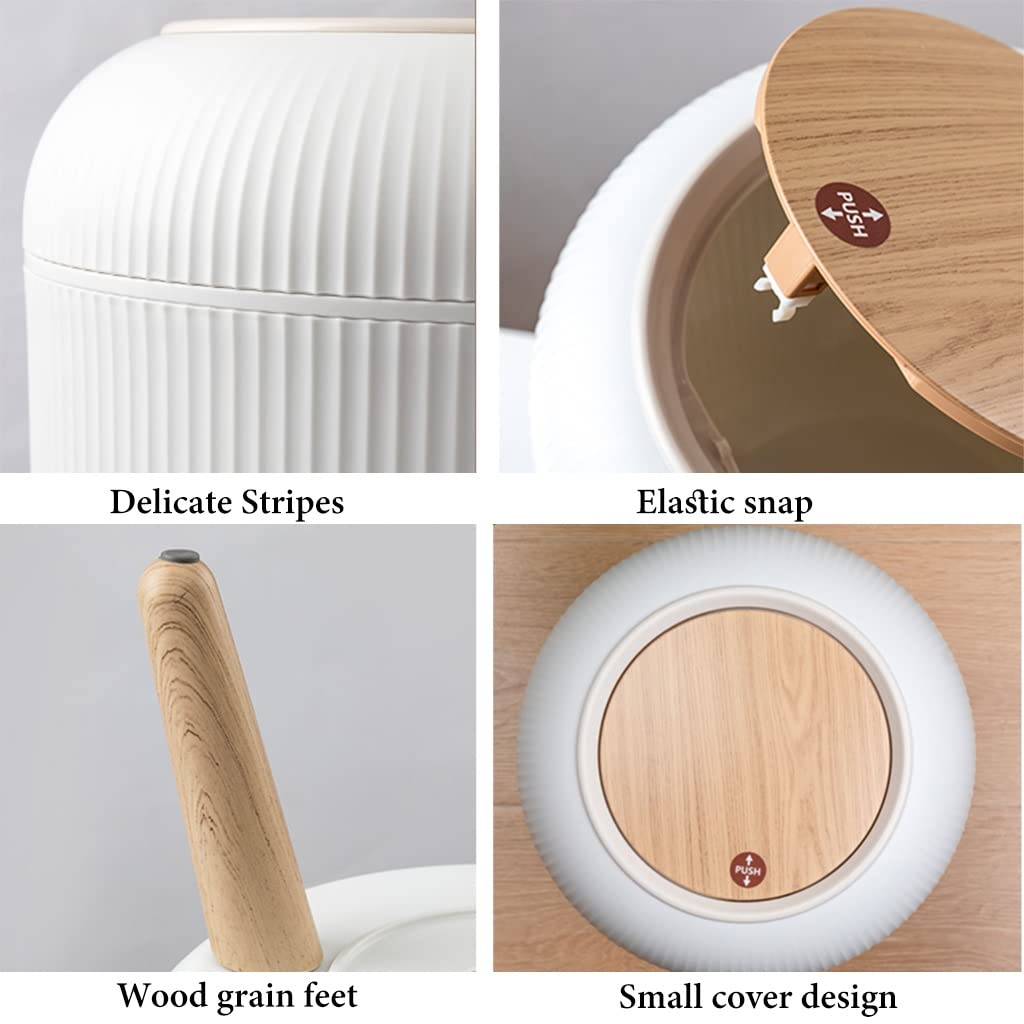 Cubo plástico estrecho 10L con patas diseño moderno cocina baño(/White)