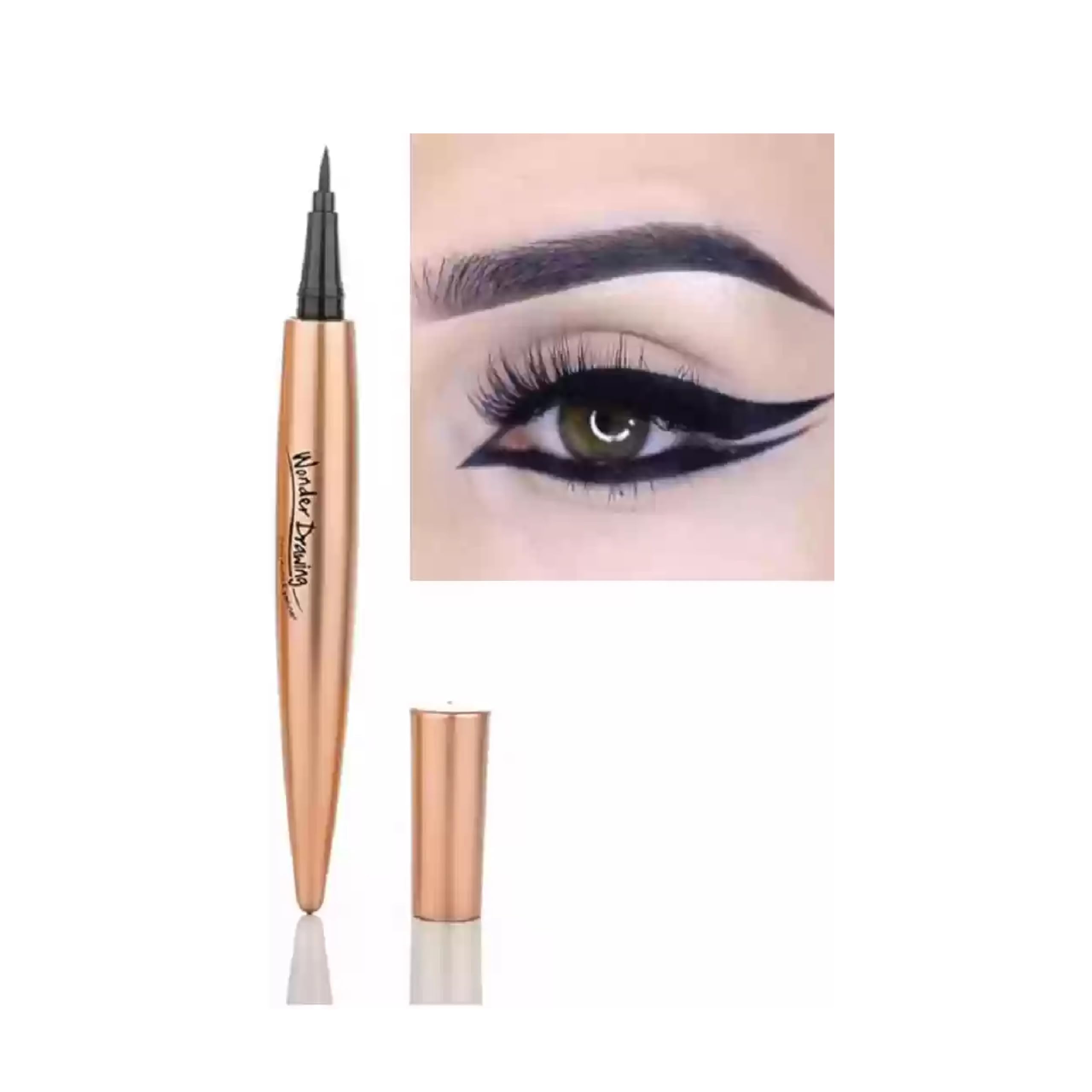URBAN THREADS YANQINA 3D Eyeliner Pen Cat Eyes Makeup Black Waterproof Eye Liner Quick Dry Eyelids Drawing Liquid Ink Pack Of 1-image-42