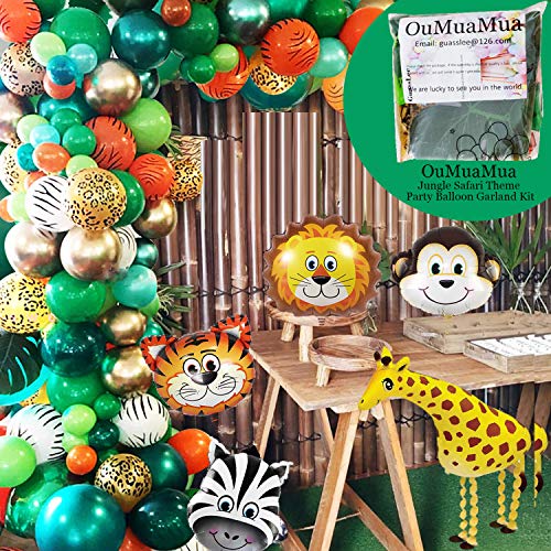 Jungle Safari Birthday Party Decorations - 151 Pack Safari Animal Balloon Garland Arch Kit With Palm Leaves For Kids Boys Jungle Safari Baby Shower Wild One Birthday Party Decorations #TOP1