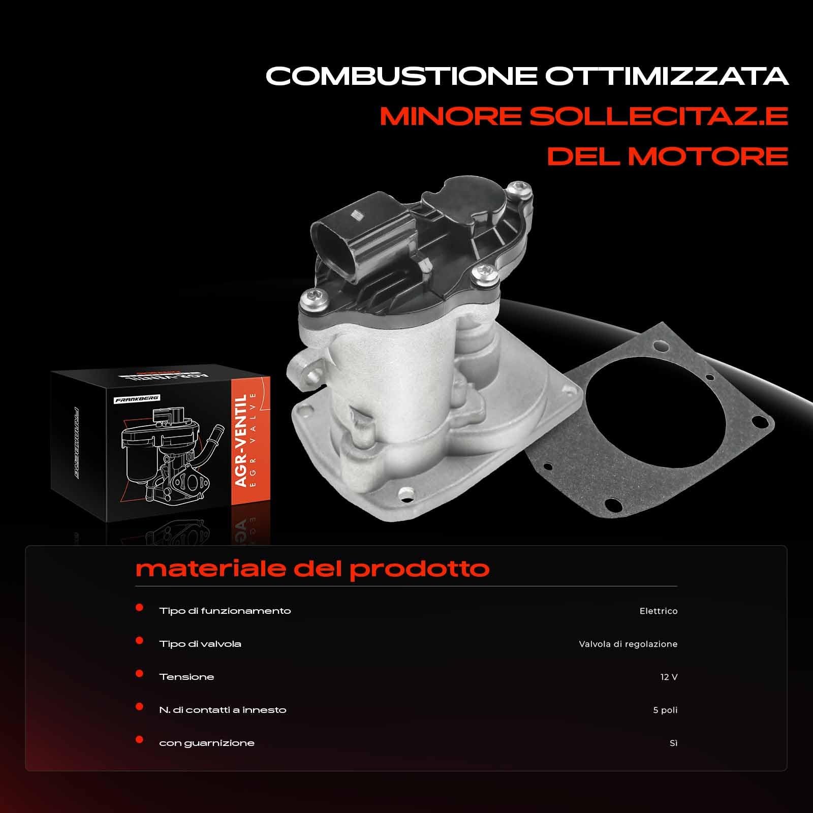 Frankberg Ricircolo dei gas di scarico del radiatore della valvola EGR | 4M5Q9424BE; Compatibile con: Galaxy WA6, Torneo Focus II DA DS FFS, Mondeo IV BA7, Focus II Berlina DB DH FCH