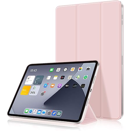 Aoub Case for iPad Air 4 2020 / Pro 11 2018, Magnetic Attachment Cover [Supports Pencil Pairing/Charging & Touch ID], Slim Trifold Stand Smart Case for New iPad Air 10.9 / Pro 11 inch, Baby Pink