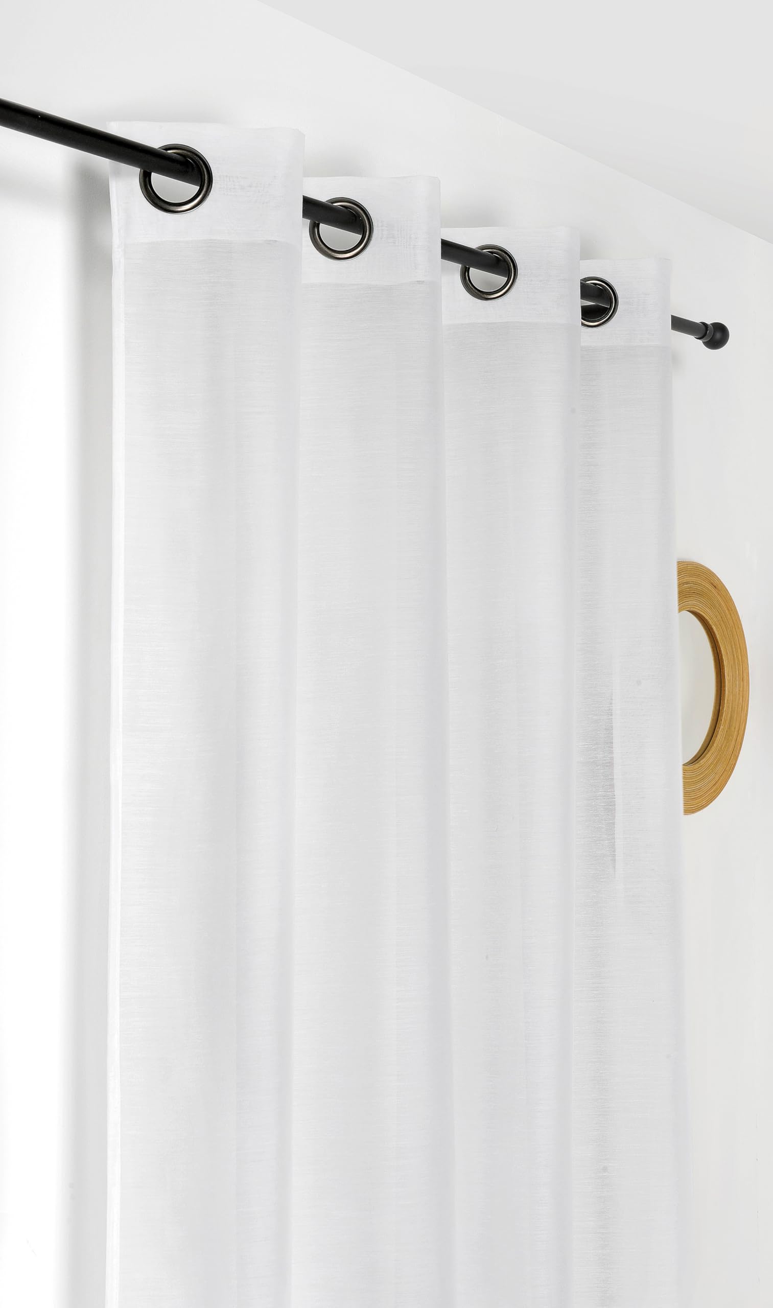 Linder M1-145 x 240 cm Certified Non-Fire Net Curtain - White