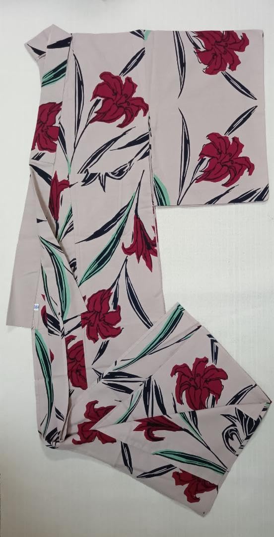 Amazon.co.jp: お仕立て浴衣 単品 製 情熱的な百合 身丈 163㎝ 裄 62  