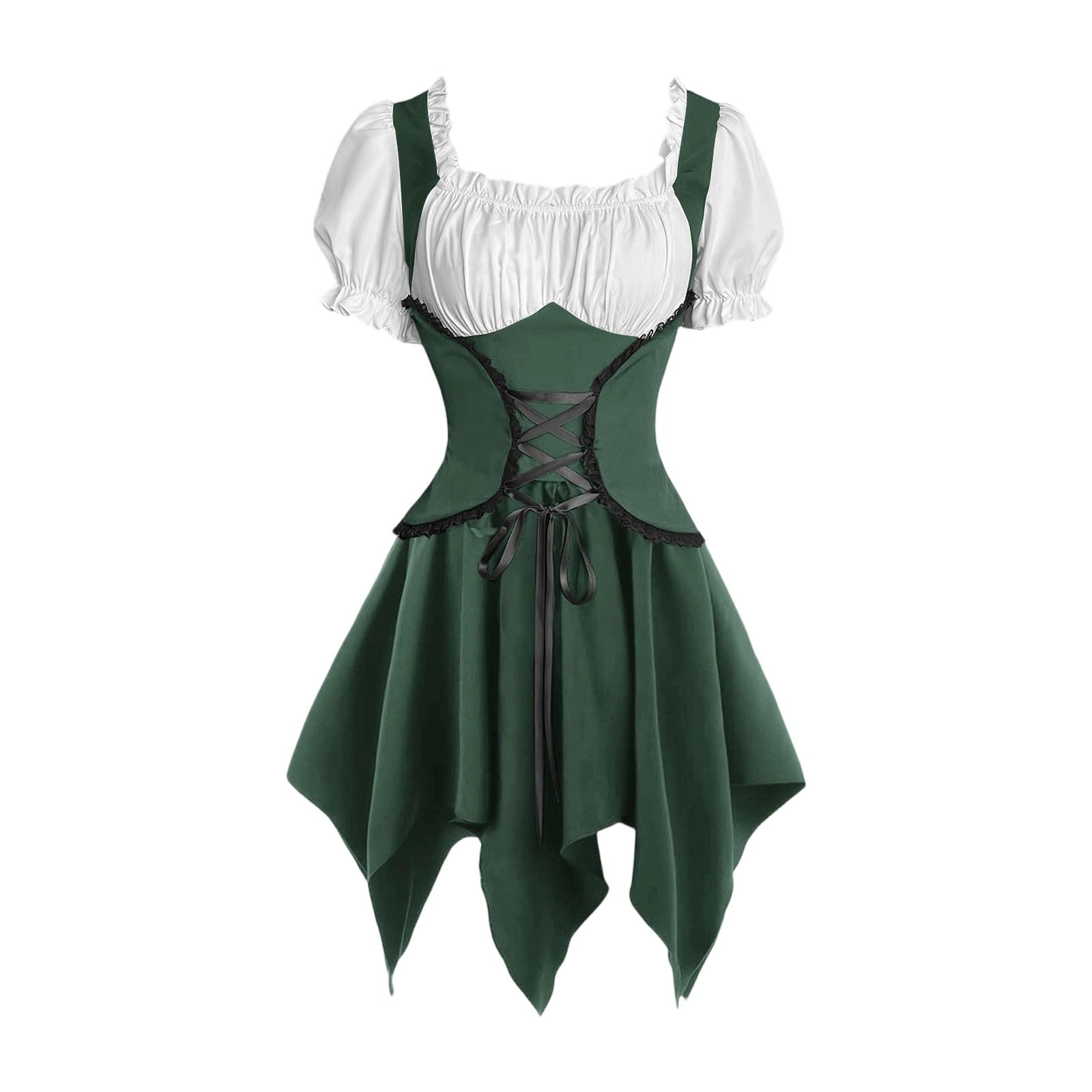 Women Halloween Pirate Dress Off Shoulder Corset Ruffle Gothic Vampire Costume Adult Ladies Funny Pirates Witch Scary Cosplay Outfit UK โ image 1