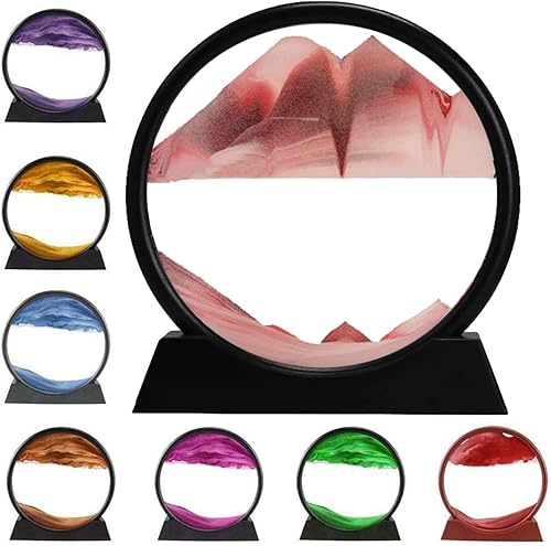 Miniatura 15 de rysnwsu Arte de arena dinámica 3D con movimiento líquido, imagen artística de arena en movimiento, imagen redonda de vidrio 3D de mar profundo