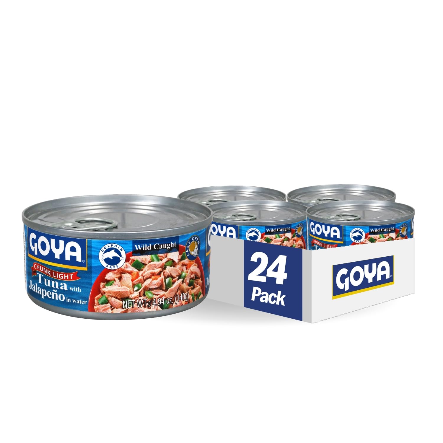 Goya Foods Chunk Light Tuna with Jalapeño, Wild Caught, 4.94 Ounce (Pack of 24)