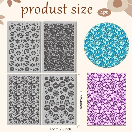Argile polymère créative : créez vos boucles d'oreilles avec 4 feuilles de texture - 3