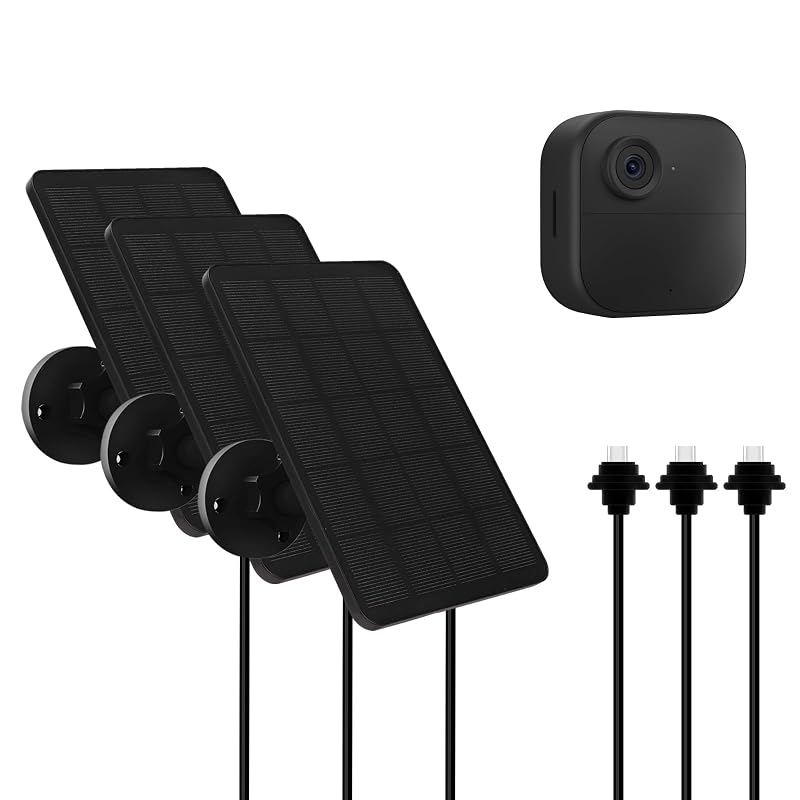 Kit com 3 Painéis Solares de 4 W para Câmera Blink Outdoor 4 (4ª geração) com USB-C, Proteção IP65 e Cabo de 4,00 m