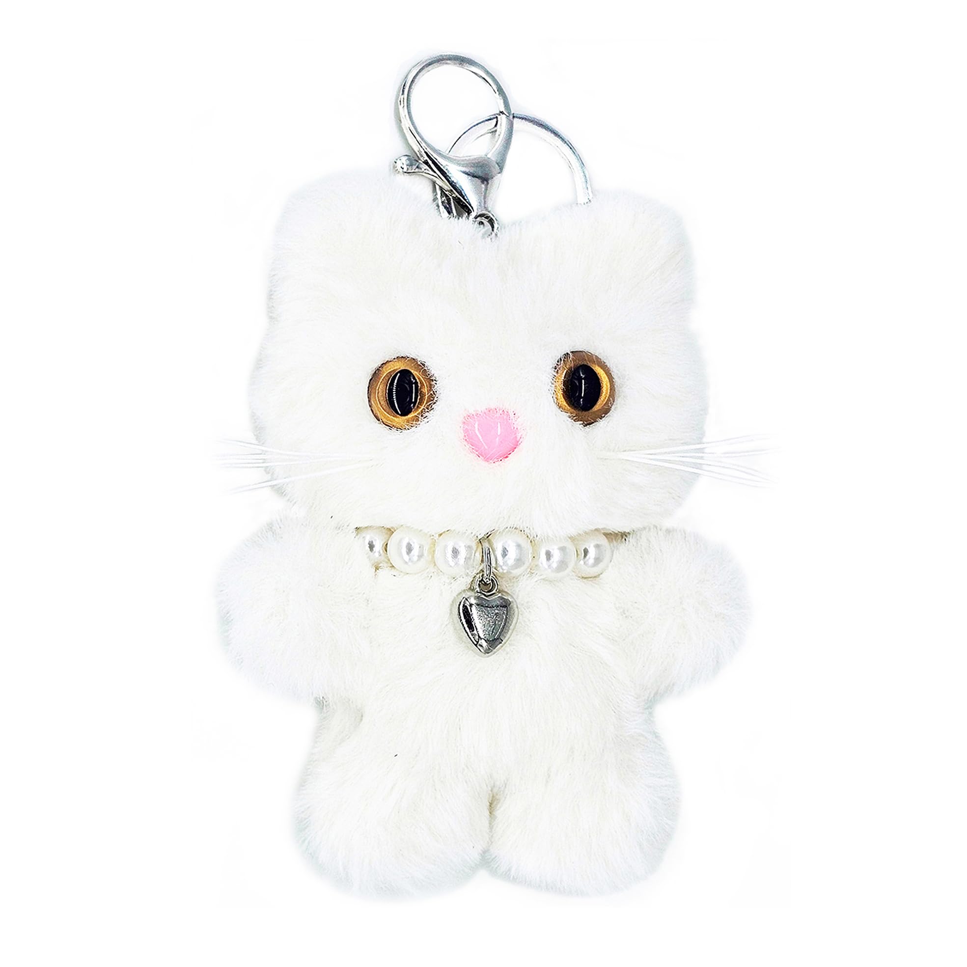 My Bebe, White Cat Keychain, Keychain for Women, Cute Cat plush keychain, Bag Charm, Backpack Charm, Gift Keychin, Cat Plush Keychain, Bag Charm for Women, Gift for Girl, Bag Accessory, Cat Charm
