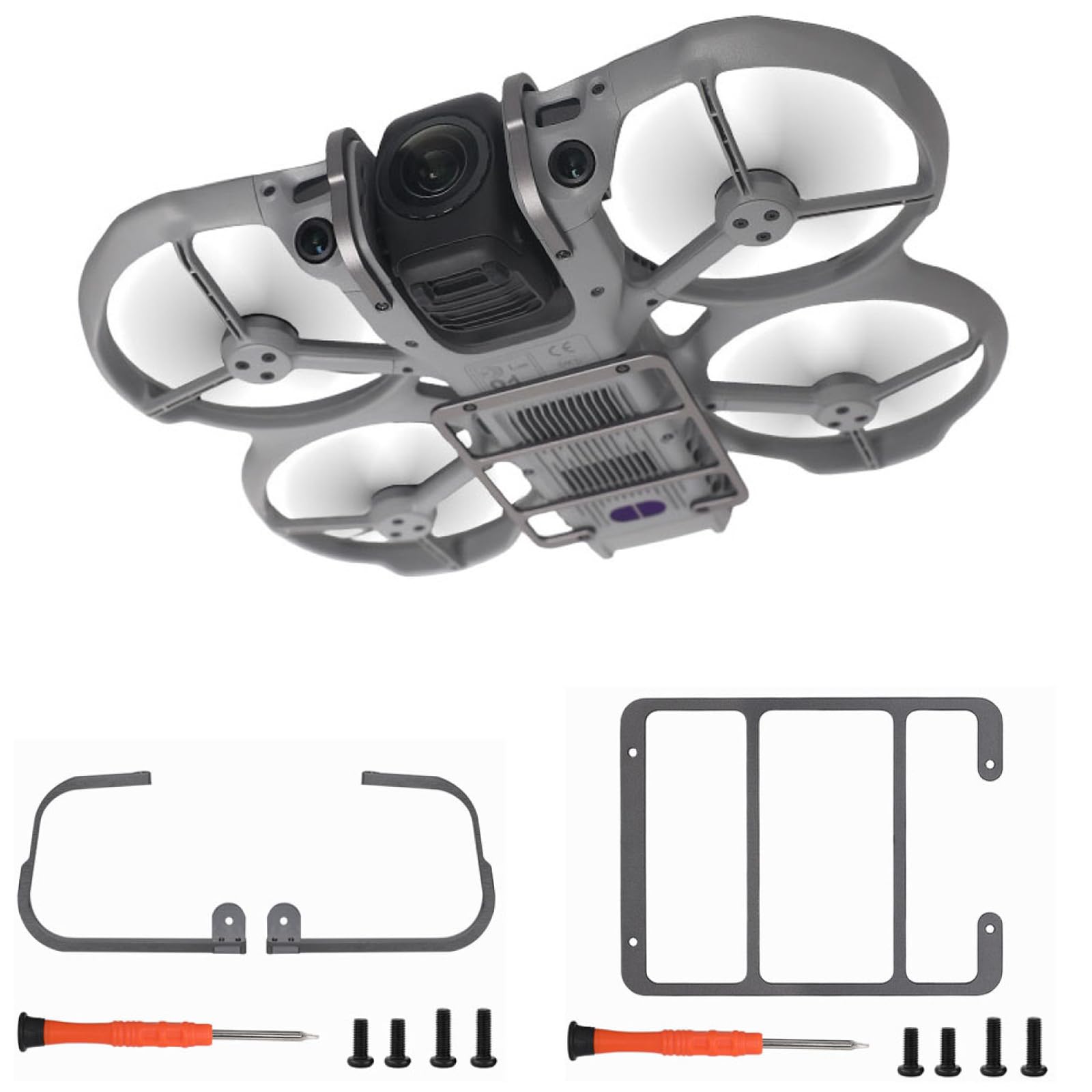 Avata 360 Aluminum Alloy Gimbal Bumper Guard & Landing Gear, 2-in-1 Protector Kit Anti-Collision Camera Lens Bottom Protective Cover Safety Bar Drone Accessories for DJI Avata 360