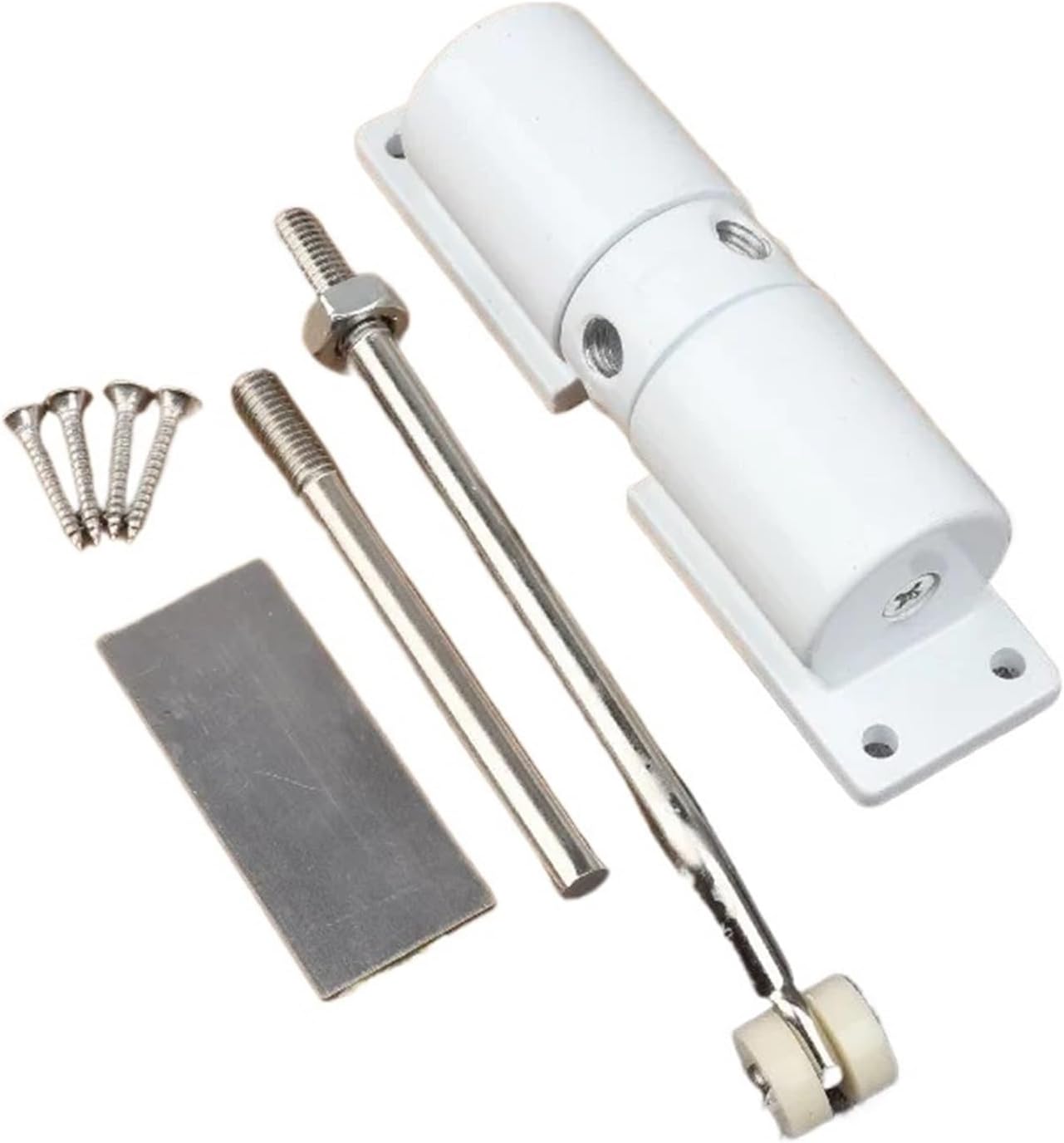Small Door Closers Household Spring, No Slotting Close, No Buffer Closing Device(White)