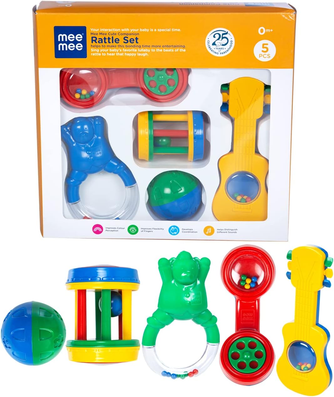Mee Mee Rattles Set, Multi Color (5 Piece)