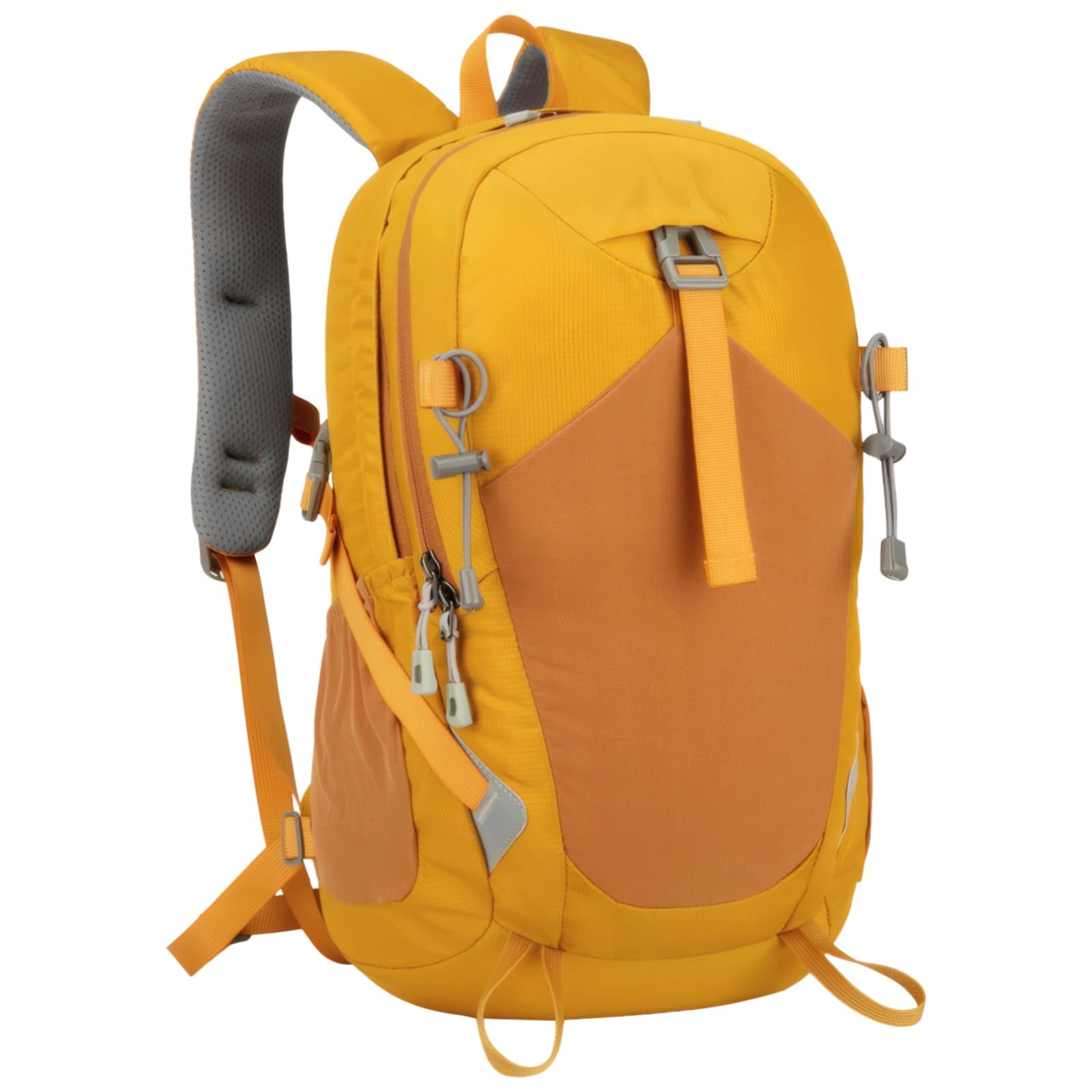 Plecak turystyczny 25 l, wodoodporny, lekki plecak na co dzień, 25 x 40 cm, żółty, do trekkingu, wspinaczki, podróży, wielu aktywności na świeżym powietrzu
