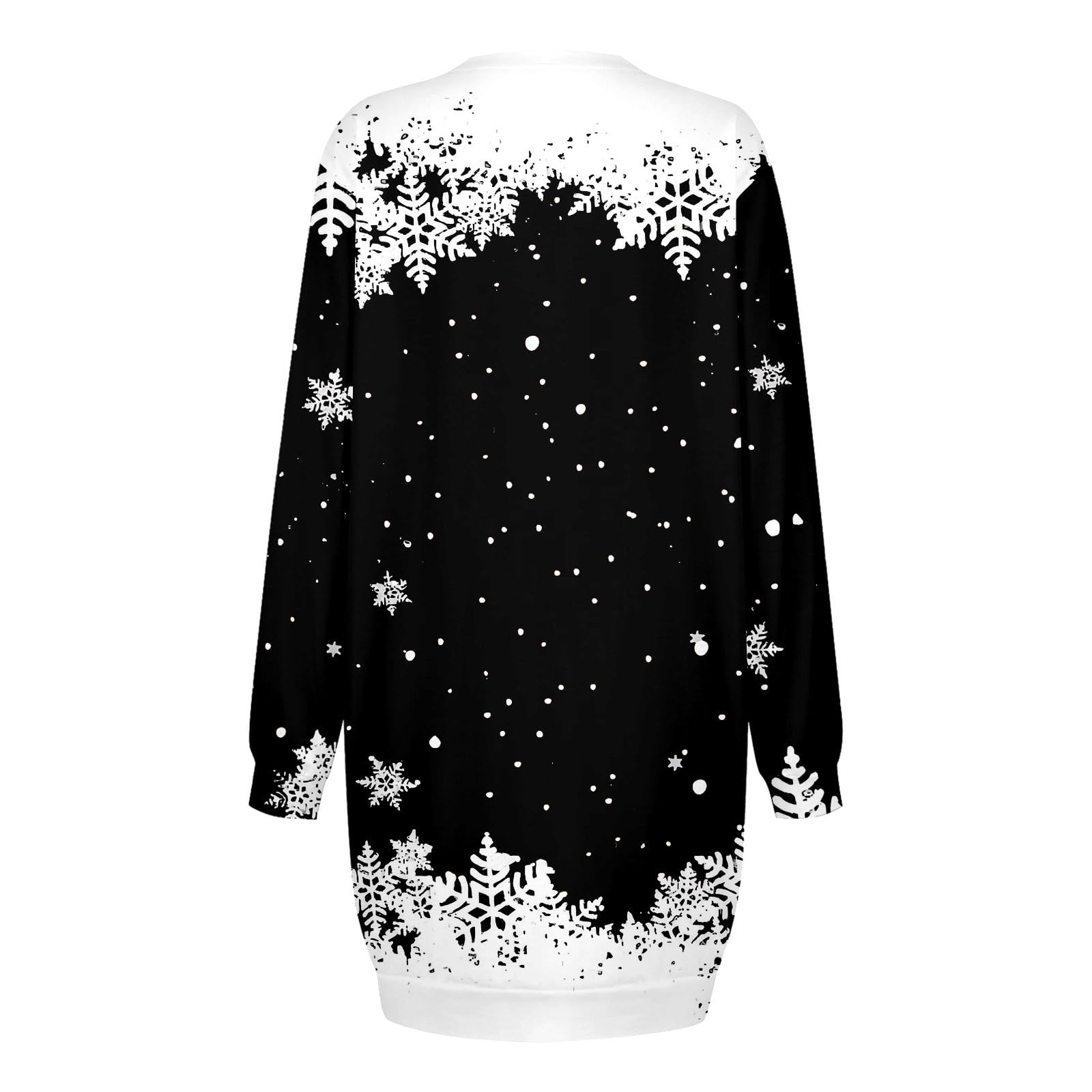 Generisch Robe confortable pour femme avec imprimé de Noël, sweat à capuche à manches longues et poches